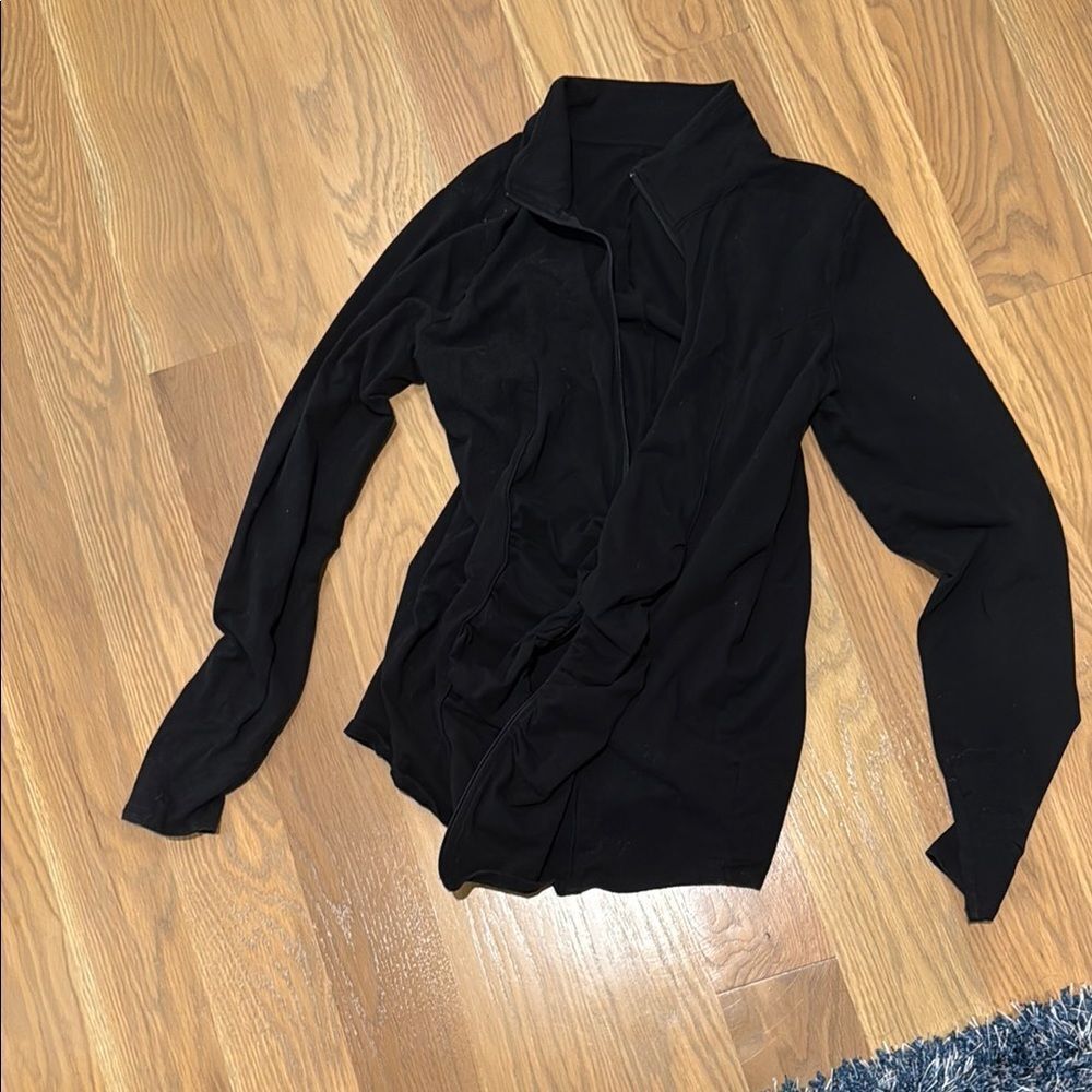 Motherhood maternity black long sleeve zip up L